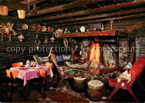 AK / Ansichtskarte Zell_See Blaickners Sonnalm Kaminecke des Berghotels  Zell_See