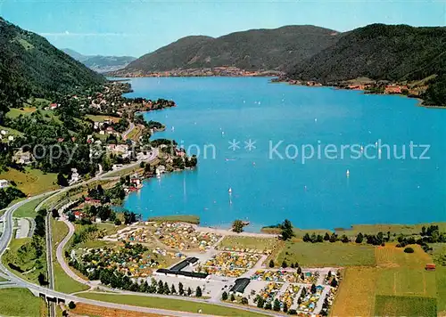AK / Ansichtskarte Annenheim_Ossiacher_See Fliegeraufnahme mit Camping und Bad Annenheim_Ossiacher_See