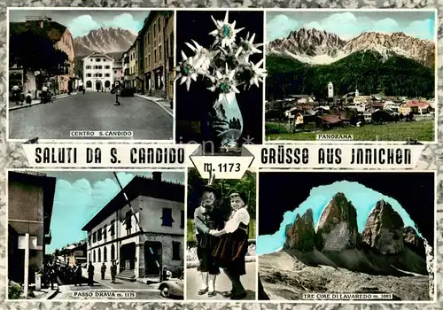 AK / Ansichtskarte Innichen_Suedtirol Centro S Candido Panorama Passo drava Tre Cime di Lavaredo Innichen Suedtirol