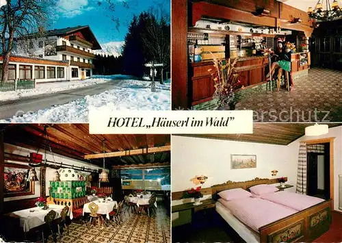 AK / Ansichtskarte Groebming_Steiermark Hotel Haeuserl im Wald Bar Gaststube Zimmer Groebming_Steiermark