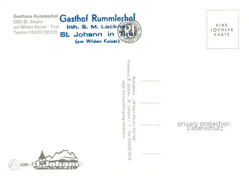 AK / Ansichtskarte St_Johann_Tirol Gasthaus Rummlerhof am Wilden Kaiser St_Johann_Tirol