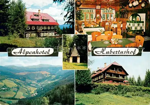 AK / Ansichtskarte Wartberg_Muerztal Alpenhotel Hubertushof Gaststube Panorama Wartberg Muerztal