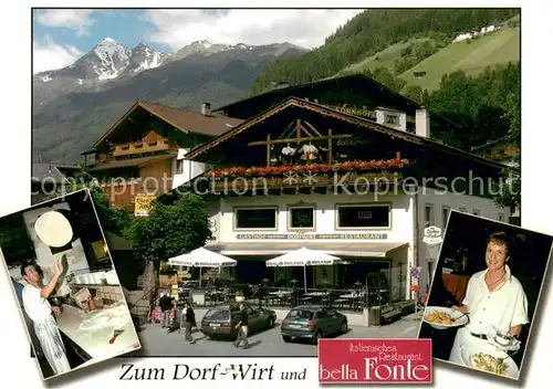 AK / Ansichtskarte Neustift_Stubaital_Tirol Wirtshaus Zum Dorf Wirt Koch Bedienung Neustift_Stubaital_Tirol