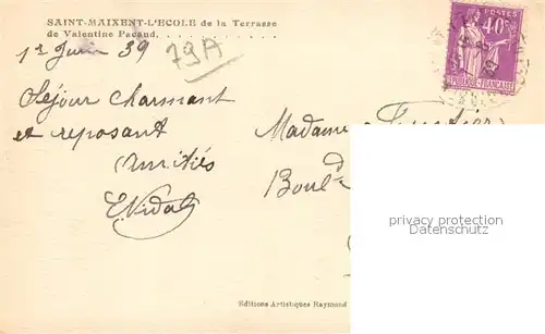 AK / Ansichtskarte Saint Maixent l_Ecole Vue de la Terrasse de Valentine Pacaud Saint Maixent l_Ecole