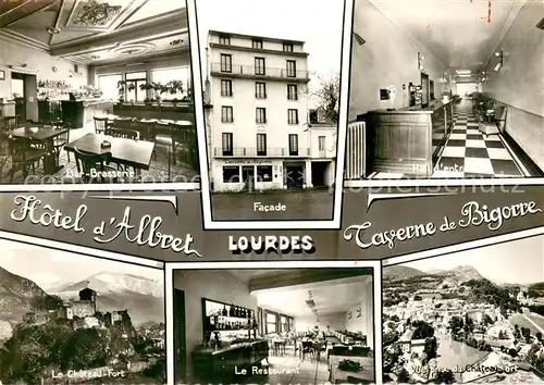 AK / Ansichtskarte Lourdes_Hautes_Pyrenees Hotel d Albret Taverne de Bigorre Lourdes_Hautes_Pyrenees