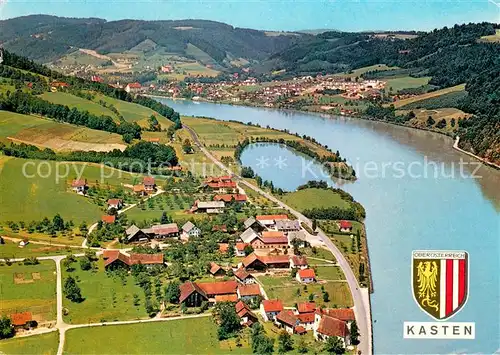 AK / Ansichtskarte Kasten_Donau Sommerfrische Fliegeraufnahme Kasten_Donau