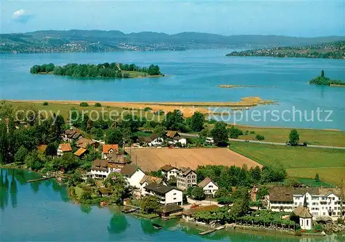 AK / Ansichtskarte Hurden Zuerichsee Insel Ufnau Fliegeraufnahme Hurden