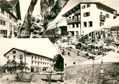 AK / Ansichtskarte Dornbirn_Vorarlberg Rappenloch Schlucht Karren Bergstation Parkhotel Bergbahn Dornbirn Vorarlberg