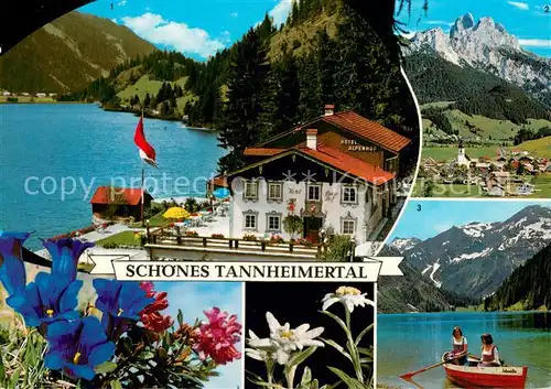 AK / Ansichtskarte Tannheim_Tirol Hotel Alpenhof Haldensee Rotflueh Gimpel Vilsalpsee mit Rauhorn Tannheim Tirol