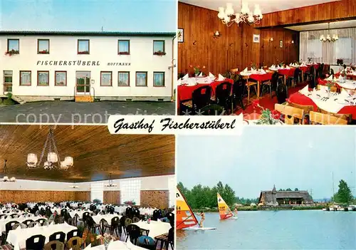 AK / Ansichtskarte Purbach_Neusiedler_See Gasthof Fischerstueberl Gastraeume Seepartie Purbach_Neusiedler_See