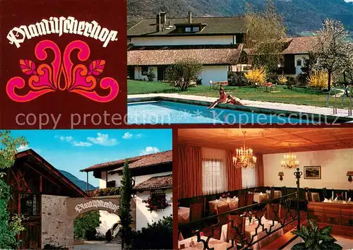 AK / Ansichtskarte Meran_Merano Pension Plantitscherhof Pool Eingang Gaststube Meran Merano