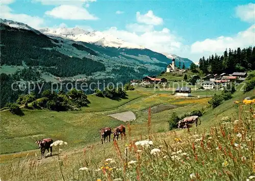 AK / Ansichtskarte Ruschein_GR Bergdorf Landschaftspanorama Almwiesen Alpen Ruschein GR