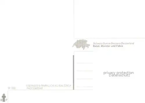 AK / Ansichtskarte Basel_BS Fliegeraufnahme M?nster und F?hre Basel_BS