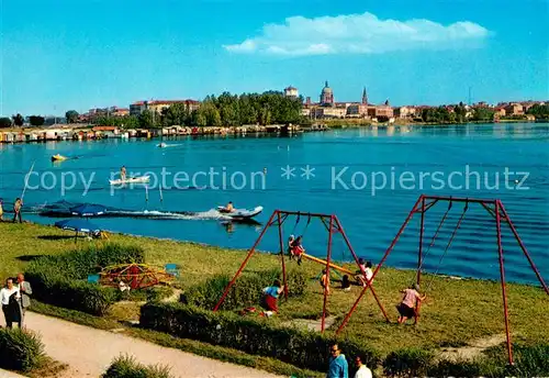 AK / Ansichtskarte Mantova Visto dalla Canottieri Mincio Kinderspielplatz Mantova