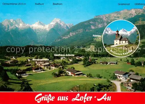 AK / Ansichtskarte Au_Lofer Fliegeraufnahme gegen Steinberge Au_Lofer