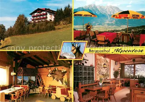 AK / Ansichtskarte St_Koloman Wegscheid Berggasthof Alpenrose Terrasse Gastraeume 