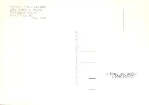 AK / Ansichtskarte Forst_Meran Gasthof Etschtalerhof Gaststube Speisesaal Forst_Meran
