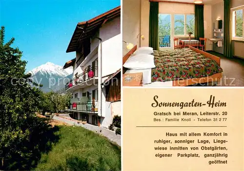 AK / Ansichtskarte Gratsch_Meran Sonnengarten Heim Gaestezimmer Gratsch Meran