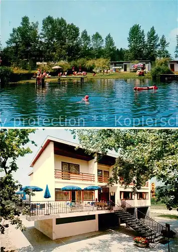 AK / Ansichtskarte St_Magdalen_Villach Seepension Grunwald mit Cafe Konditorei Strandbad St_Magdalen_Villach