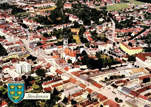 AK / Ansichtskarte Stockerau_Niederoesterreich Fliegeraufnahme Stockerau