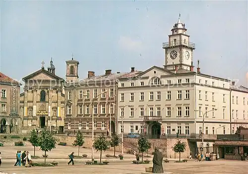 AK / Ansichtskarte Gorlice Plac Armii Czerwonej z prawej siedziba Urzedu Miasta Roter Armeeplatz Rathaus Gorlice