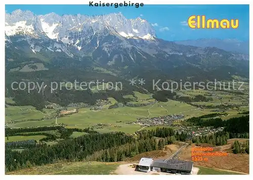 AK / Ansichtskarte Ellmau_Tirol Panorama mit Kaisergebirge Ellmau Tirol