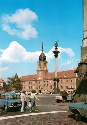 AK / Ansichtskarte Warszawa Zamek Krolewski i kolumna Zgmunta III Wazy na placu Zamkowym Warszawa