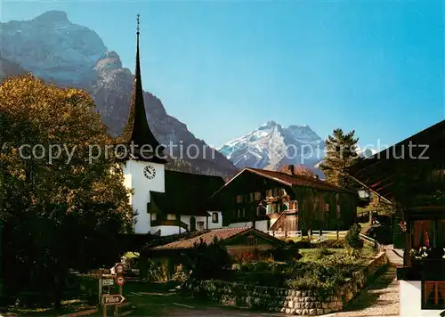 AK / Ansichtskarte Gsteig Motiv mit Kirche mit Oldenhorn Berner Alpen Gsteig