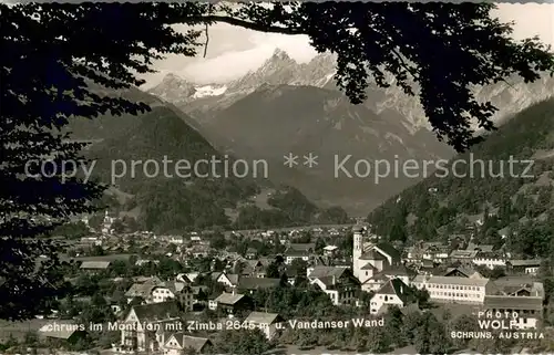 AK / Ansichtskarte Schruns_Vorarlberg Montafon mit Zumba Vandanser Wand Schruns Vorarlberg