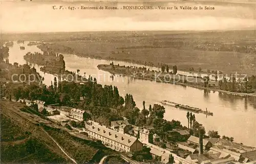 AK / Ansichtskarte Bonsecours_France Vue sur la Vallee de la Seine Bonsecours France