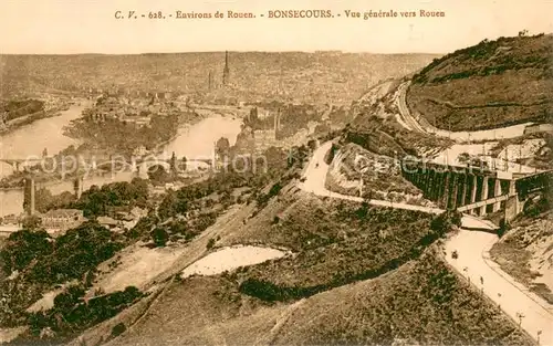 AK / Ansichtskarte Bonsecours_France Vue generale vers Rouen Bonsecours France