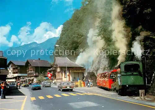 AK / Ansichtskarte Brienz_BE Abfahrt der Rothornbahn Zahnradbahn Brienz_BE