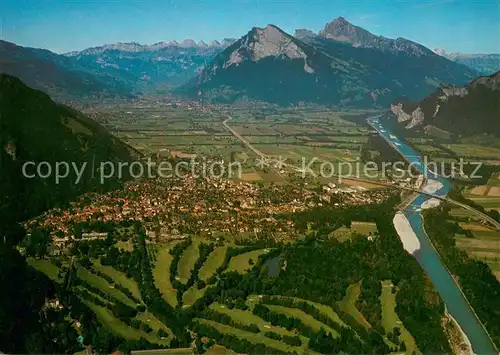 AK / Ansichtskarte Bad_Ragaz_Ragatz Panorama mit Churfirsten Gonzen und Alvier Appenzeller Alpen Fliegeraufnahme 