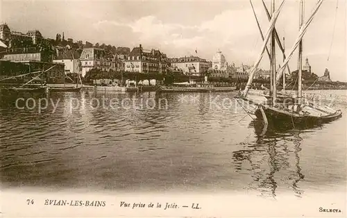 AK / Ansichtskarte Evian les Bains_Haute_Savoie Vue prise de la Jetee Evian les Bains_Haute