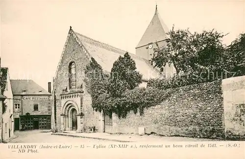 AK / Ansichtskarte Villandry Eglise renfermant un beau vitral de 1543 Villandry