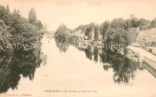 AK / Ansichtskarte Nemours_Seine et Marne Le Loing en aval du Pont Nemours Seine et Marne