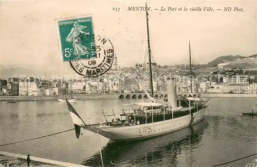 AK / Ansichtskarte Menton_Alpes_Maritimes Le Port et la vieille Ville Menton_Alpes_Maritimes
