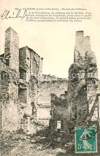 AK / Ansichtskarte Clisson Ruines du Chateau Clisson