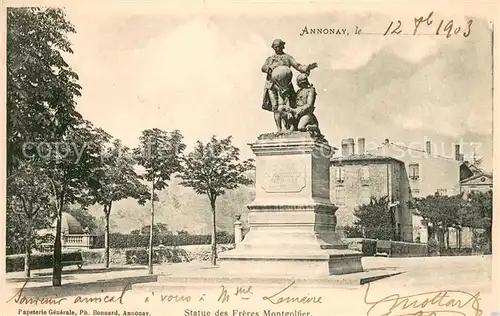 AK / Ansichtskarte Annonay Statue des Freres Montgolfier Annonay