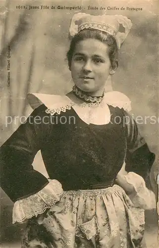 AK / Ansichtskarte Quimperle Jeune fille Etudes des Coiffes de Bretagne Quimperle