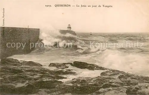 AK / Ansichtskarte Quiberon_Morbihan Jetee un jour de tempete Quiberon Morbihan
