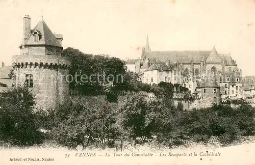 AK / Ansichtskarte Vannes Tour de Connetable Remparts et la Cathedrale Vannes