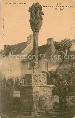 AK / Ansichtskarte Rochefort en Terre Calvaire Monument historique Rochefort en Terre