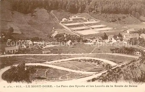 AK / Ansichtskarte Le_Mont Dore_Puy_de_Dome Parc des Sports et les Lacets de la Route de Besse Le_Mont Dore_Puy_de_Dome