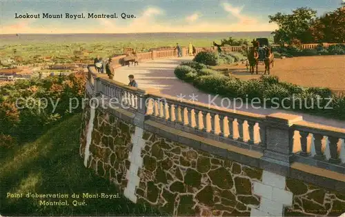 AK / Ansichtskarte Montreal_Quebec Point d observation du Mont Royal Montreal Quebec