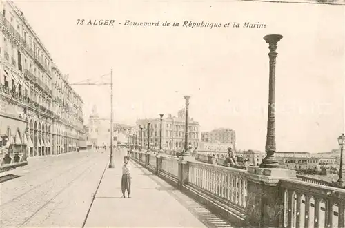 AK / Ansichtskarte Alger_Algerien Boulevard de la Republique et la Marine Alger Algerien