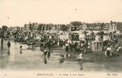 AK / Ansichtskarte Berck Plage La plage a mer haute Berck Plage