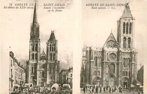 AK / Ansichtskarte Saint Denis_Seine Abbaye au debut du XIXe siecle et a l etat actual 