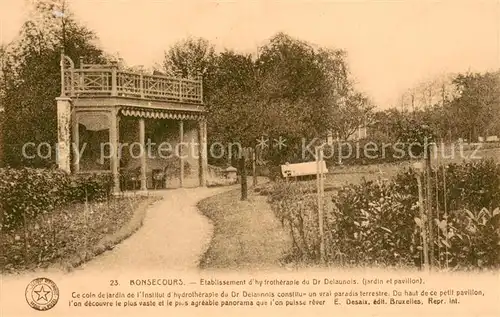 AK / Ansichtskarte Bonsecours_Belgien Etablissement d hydrotherapie du Dr. Delaunois Jardin Pavillon Bonsecours Belgien