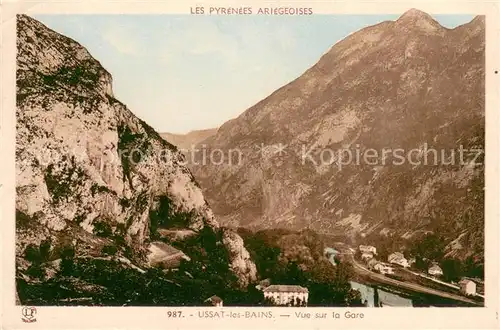 AK / Ansichtskarte Ussat Vue sur la gare Pyrenees Ariegeoises Ussat